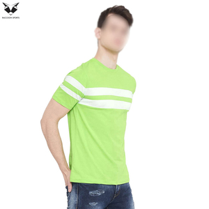 Camisetas de punto 100% algodón para hombre, estilo top, con estampado de logotipo propio en verde y blanco, buen proveedor, tela suave de primera calidad. - Product Image 2