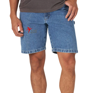 Shorts en jean 100 % coton de haute qualité pour hommes, taille mi-haute, décontractés, pour l'entraînement et l'extérieur, couleur unie, écologiques – Meilleures ventes - Product Image 1