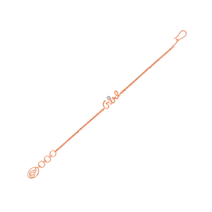18K Rose Gold Women's Lab Grown Diamond <b>Adjustable</b> Name <b>Bracelet</b> with Round Brilliant Cut | Classic Style - Product Image 1