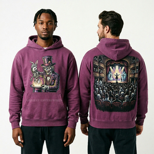 Sweat à capuche streetwear vert olive pour homme, motif squelette personnalisé, en molleton épais et vieilli, vente en gros de vêtements - Product Image 6