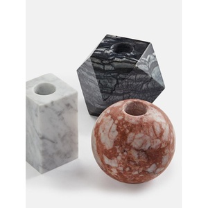 Eco-Friendly Handmade Marble <b>Candle</b> Holder Set Geometric Stone Stands Rectangular Square Hexagonal for Luxury Home Hospitality - Product Image 5