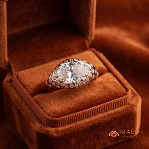Moissanite <b>Dome</b> <b>Ring</b> for Women Rose Gold Engagement Wedding Anniversary Party Gift Jewelry Elegant Daily Wear Fashion Style - Product Image 5