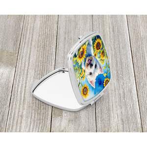 Westie Tournesols Miroir de maquillage de voyage compact Miroir décoratif de poche pliant pour femmes et filles Cadeau - Product Image 2