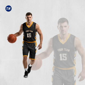 Conjunto de Camiseta y Pantalones Cortos de Baloncesto sin Mangas, Talla Grande, Transpirable, Antibacterial, 100% Poliéster, de Alto Rendimiento, Personalizable para Equipos - Product Image 4