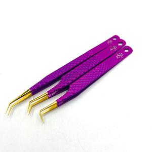 แหนบต่อขนตา ASB Professional สีม่วง สแตนเลสสตีล ปลายแหลมแม่นยำ รับทำโลโก้ ดีไซน์รูปดาว - Product Image 4
