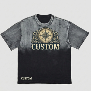 T-shirt à épaules tombantes, imprimé sur mesure, effet délavé, 100% coton jersey, style vintage, manches courtes, unisexe. - Product Image 1