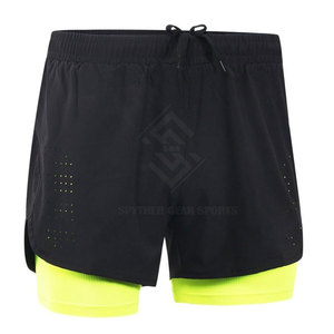 Best Selling High Quality <b>Mid</b> Waist Solid Double <b>Layer</b> Shorts Custom Made Casual Wear Men Polyester/Cotton Quick Dry Breathable - Product Image 4