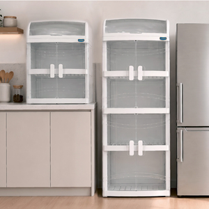 Égouttoir à vaisselle élégant et minimaliste avec 5 niveaux spacieux, fabriqué en plastique durable et résistant à l'eau pour le rangement de cuisine - Product Image 3