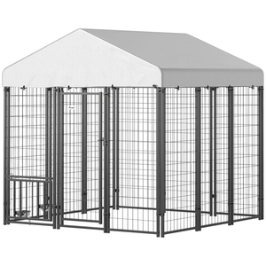 Cuccia per Cani con Telaio in Alluminio, Grande Gabbia Metallica con Motivo Animale, Casetta per Animali in Acciaio Inossidabile per l'Allevamento di Polli e Gatti - Product Image 2