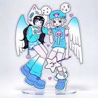 Figurine en acrylique personnalisée de fille ange anime, personnage de dessin animé ailé transparent, pour cadeau et décoration, usine OEM ODM