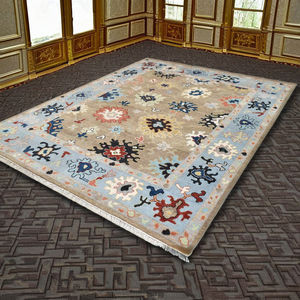 Ensemble de tapis Oushak en laine de coton à fleurs modernes faits à la main, tapis indiens tissés de chameau mur à mur pour la maison hôtels rembourrés lavables - Product Image 2