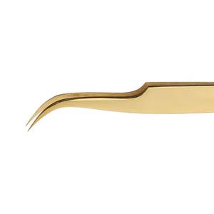 Pince à épiler plaquée or pour cils, pointe précise et lisse pour l'application des cils - Product Image 3