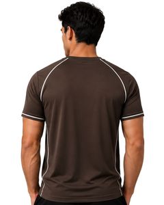 T-shirt de sport pour homme personnalisé, brun foncé, à séchage rapide, respirant, pour la salle de sport, la course à pied, en polyester, vêtements de sport - Product Image 2