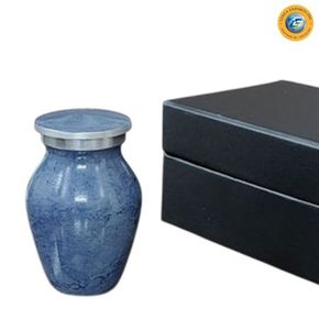 Mini Urna Funeraria de Aluminio Azul Mármol, Estilo Americano, Ecológica, para Cenizas Humanas, con Caja de Regalo - Product Image 1