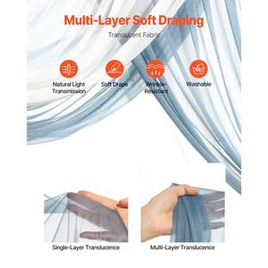 Kit de fleurs artificielles bleues et blanches pour arche de mariage, 21 pieds, tissu de drapage en bois pour décoration de toile de fond de cérémonie et de réception - Product Image 4