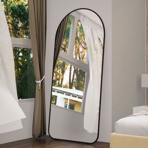 Specchio Decorativo a Figura Intera 71x32 Pollici, Grande Specchio ad Arco per Camera da Letto e Soggiorno, Specchio da Terra di Grandi Dimensioni - Product Image 1