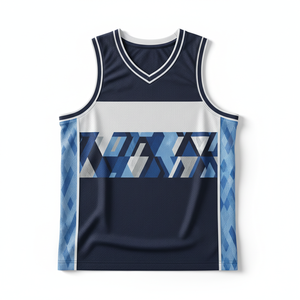 Maillot de basketball personnalisé pas cher, confortable, respirant, en Spandex/Polyester, sans manches, coupe athlétique, devant - Product Image 1