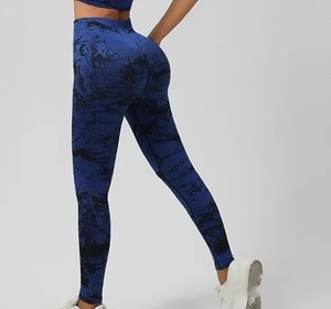 Leggings de yoga pour femmes de haute qualité, tricotés, taille mi-haute, avec poches, sans couture, doux, en élasthanne/nylon, longueur genou, pantalon de fitness - Product Image 2
