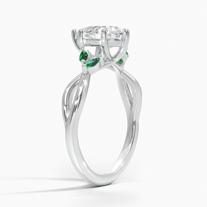 BOJ <b>Ring</b> 068 Pear Cut 925 <b>Silver</b> Engagement <b>Ring</b> With <b>Emeralds</b> Diamond <b>Ring</b> 2ct D Color VVS1 Moissanite GRA Certified Sale - Product Image 2