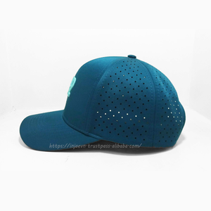 Customized Laser Cut Hole Golf <b>Hats</b> 3D Embroidery Logo 6-Panel <b>Waterproof</b> Polyester Cap Outdoor Sport <b>Hat</b> Vietnam Factory - Product Image 2