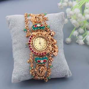 Aadhya Antique Designer Brass Watch Bracelet Inovamart Imi-9449 India Casual - Product Image 4