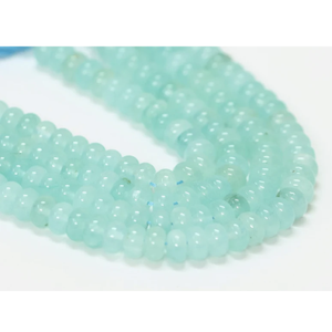 Perles de chalcédoine naturelle AAA, forme ronde lisse, 15 pouces, 7-8 mm, perles de chalcédoine lisses, pierres précieuses, bijoux artisanaux - Product Image 2