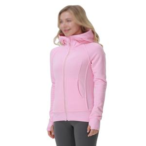 Tout nouveau sweat à capuche zippé épais pour femmes d'hiver pour Fitness Yoga course et exercice col à capuche avec décoration à paillettes - Product Image 1
