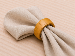 Wood Napkin Ring 4.5cm Wabi-Sabi Design Eco-Friendly Wedding Table Accessory - Product Image 3