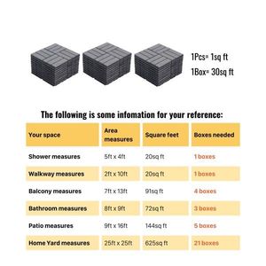 30 PCS Light Gray Acacia Hardwood <b>Interlocking</b> Deck <b>Tiles</b> Checker Pattern 12\" X 12\" for Outdoor Patio or Bancony <b>Flooring</b> - Product Image 1