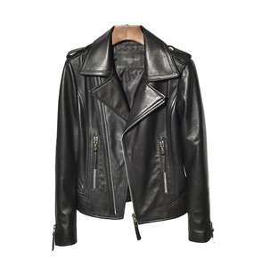 Veste en cuir coupe-vent à manches longues tendance pour femmes, design élégant, col montant, veste en cuir d'hiver pour femmes - Product Image 5