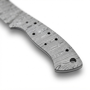 Lame de couteau en acier Damas faite à la main, pleine longueur, pour le dépecage et la chasse, fourniture pour la fabrication de couteaux DIY, vente en gros, directement du fabricant - Product Image 2