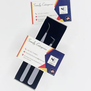 Ensemble de pinces à cils professionnelles personnalisées en acier inoxydable, durables, courbées, à fibres et à dents, pour extensions de cils - Product Image 6