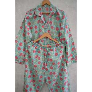 Conjunto de Pijama de Algodón Estampado para Mujer, Ropa de Dormir Suave, Ligera y Cómoda, Ropa de Dormir Transpirable, Ropa Informal para el Hogar - Product Image 3