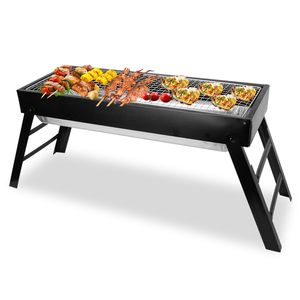 Portable Stainless Steel Tabletop BBQ Grill Easy Setup Foldable Charcoal Grill with Net for Outdoor <b>Camping</b> Picnics - Product Image 1