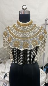 Capa de Nylon de Lujo Ellora con Cuentas Bordadas y Borlas Decorativas para Vestidos de Novia y Trajes de Noche - Product Image 4