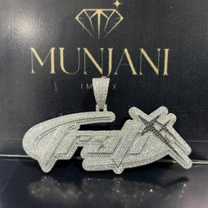 Iced Out Diamond <b>Letter</b> Pendant Hip Hop <b>Necklace</b> 925 Sterling <b>Silver</b> Rapper Jewelry Moissanite Name PendantmFor Men women - Product Image 1