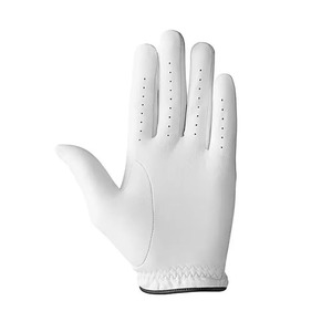 Gants de golf blancs en cuir véritable respirant unisexe à enfiler pour les mains - Product Image 2
