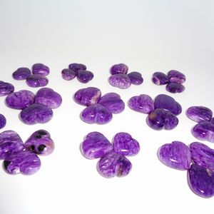 Cristal de Charoita Natural Grabado en Forma de Corazón, Pulido a Mano, Gema Púrpura, Feng Shui, Meditación, Reiki, Sanación Energética de Chakras, Espiritual - Product Image 3