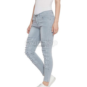 Pantalones vaqueros transpirables para mujer al por mayor con MOQ bajo, diseño personalizado, últimos modelos de pantalones vaqueros para mujer para venta en línea - Product Image 3