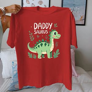 Camiseta de algodón puro para mujer Daddy Saurus, ajuste cómodo - Product Image 5