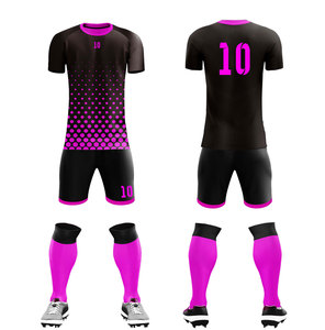 Pink Black Sublimated <b>Soccer</b> Jersey Shorts Socks Set Men's 100 Polyester Moisture Wicking All Seasons Adult Unisex - Product Image 4