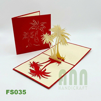 Tarjeta de Felicitación 3D Pop-up de Palmera, Hecha a Mano, Impresa Personalizada, de Alta Calidad, con Recorte de Papel, para Negocios, Agradecimiento, Regalo, Troquelada ANN