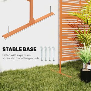 Schermo Privacy in Metallo per Esterni 198 cm H x 122 cm L, Marrone, Autoportante, Decorativo per Balcone - Product Image 5