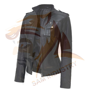 Chaqueta de Mujer de Piel de Oveja Genuina, Diseño Personalizado de Alta Calidad, Forro de Algodón, Chaqueta de Cuero para Mujer - Product Image 6
