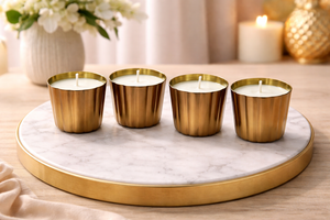 Custom Size Metal Votive <b>Candle</b> <b>Holder</b> Shiny Scalloped Wax Jar Indoor Home Party Decor - Product Image 3