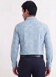 Chemise décontractée pour homme Enovate à imprimé floral 100% coton ODM à manches longues, double boutonnage, col rabattu, respirante en popeline pour l'été - Product Image 3