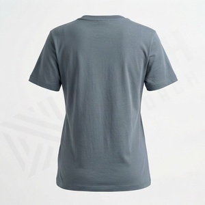 T-shirt col rond pour femme, haut décontracté confortable à manches courtes, personnalisable avec impression ou couleur unie - Product Image 2