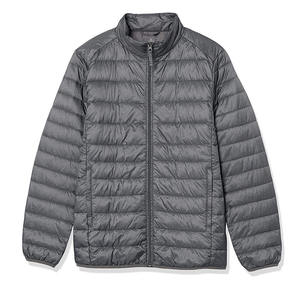 Chaqueta Acolchada Gris para Hombre, Cuello Alto, Ligera, de Poliéster, Resistente al Viento, Casual, Cierre de Cremallera, Corte Regular - Product Image 6