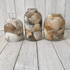 Seashell Resin <b>Vase</b>, Coastal Beach Decor, <b>Small</b> Shell <b>Vase</b>, Handmade Gulf Coast Decor, Nautical Home Decor, Ocean Inspired Beach - Product Image 1
