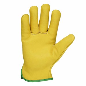 Premium Quality Yellow Cowhide Grain Leather <b>Driver</b> Work <b>Gloves</b> Fleece Lined Soft & Comfortable Lorry Truck Driving <b>Glove</b> - Product Image 3